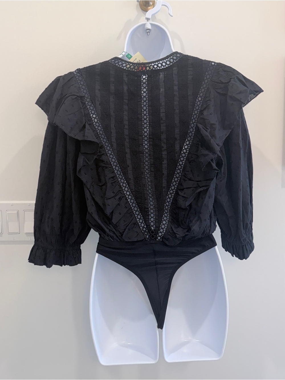 FARM Rio Swiss Dot Lace V-Neck Bodysuit - Picture 9 of 12